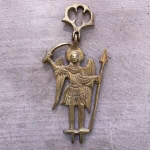 Vintage Byzantine Orthodox Wall Hanging Sculpture Brass Antique
